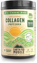 Earth Fed Muscle Collagen Peptides Powder – Unflavored Collagen Protein Powder for Women & Men | Supports Hair, Skin, Nails, Joints & Recovery | Sugar & Gluten-Free, Keto Friendly, 20g Per Serving