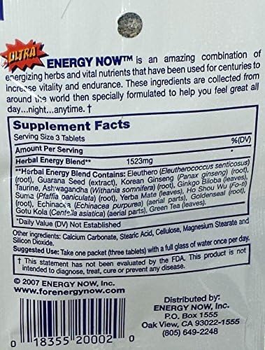 Ultra Energy Now Ginseng Herbal Supplement 36 Packets [Health and Beauty]