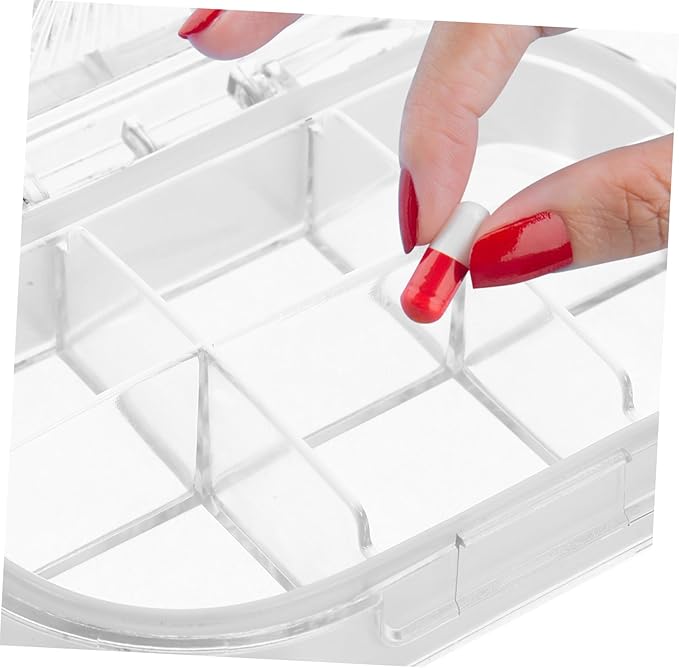 Travel Organizer Storage Case Small Airtight Dispenser for Pills Compartment Portable Storage Food Grade for Travel and Everyday Use