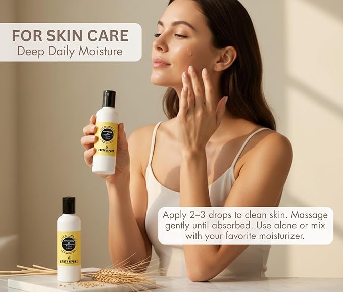 EARTH N PURE Wheat Germ Oil (Gehu Oil) Cold Pressed, Natural and Therapeutic Grade- 50 ml