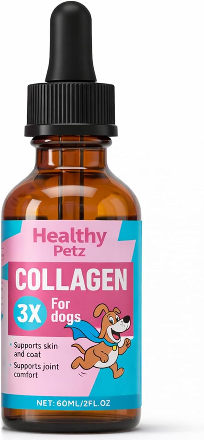 Healthy Petz Premium Liquid Collagen Drops for Dogs - Advanced Joint Support, Gut Health & Vitality Supplement, 2 Fl Oz