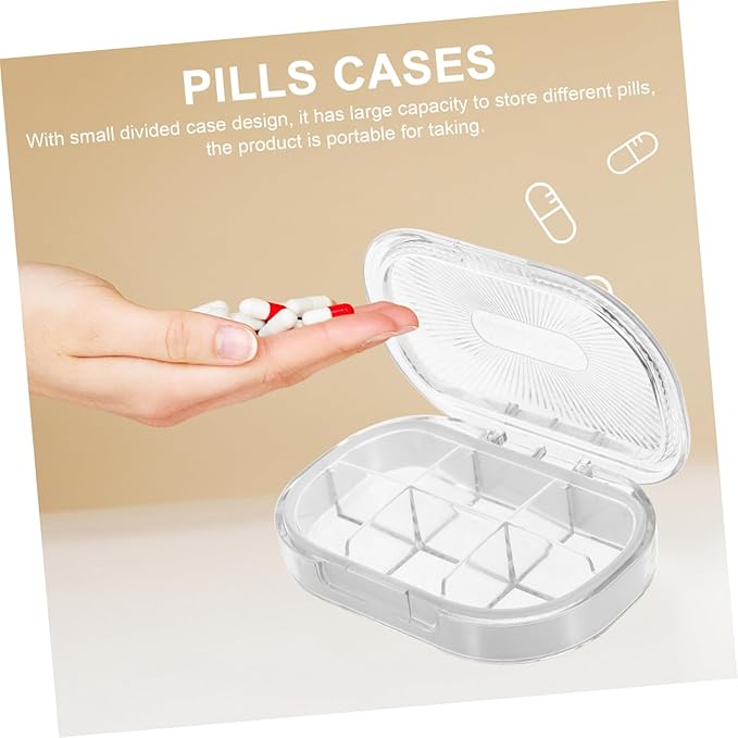 Travel Organizer Storage Case Small Airtight Dispenser for Pills Compartment Portable Storage Food Grade for Travel and Everyday Use