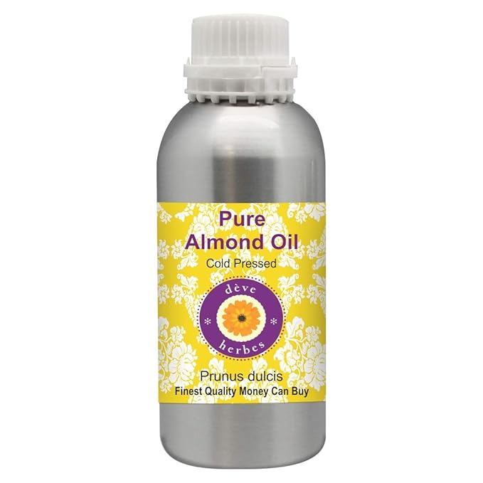 Deve Herbes Pure Almond Oil (Prunus dulcis) Cold Pressed 630ml (21 oz)