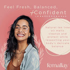 Femallay Organic Vaginal Melts – Tea Tree & Coconut Oil – Natural Feminine Odor Control, pH Balance & Dryness Relief – 7 Count + Applicator