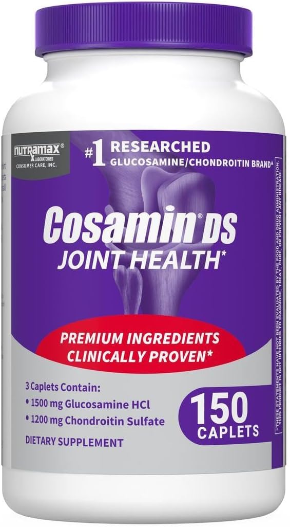 Nutramax Laboratories Cosamin® DS Joint Health Supplement with Glucosamine & Chondroitin for Adult Men & Women, Joint Supplement, 150 Caplets
