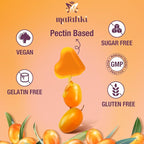 Omega 3 6 7 9 Gummies for Women - Omega 3 Supplement with Sea Buckthorn Oil, Flaxseed Oil, Vitamins E, A & Probiotics - Skin, Eye & Dryness, Chamomile Flavor - 60 Gummies