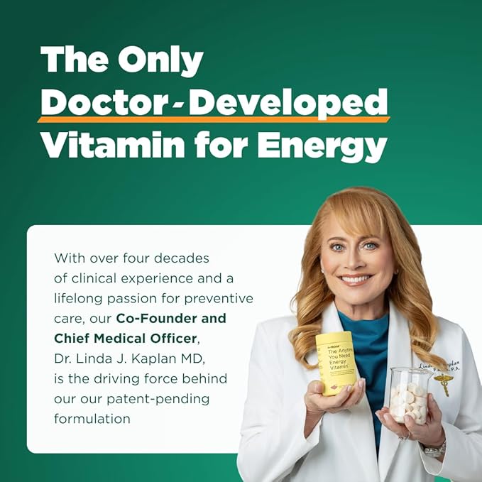 The Anytime You Need Energy Vitamin for Sustained Energy, Focus & Alertness with Jitter-Free Caffeine, 60 Chewable Energy Supplements (30 Servings), Mixed Berry