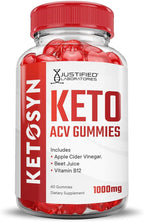 Justified Laboratories (5 Pack Ketosyn Keto ACV Gummies Advanced Formula 1000MG Ketosyn Keto Gummies Apple Cider Vinegar Formulated with Pomegranate Beet Juice Powder B12 Vegan Non GMO 300 Gummys