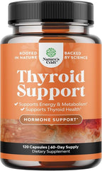 Natures Craft Herbal Thyroid Support Complex - Potent Kelp Iodine Supplement with L Tyrosine, Bladderwrack, Selenium & Pure Ashwagandha for Hormone Balance - Mood & Energy Dietary Pills - 120 Count
