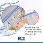 GMS 12 Compartment Vitamin Pill Organizer - Large Size Suitable for Multiple Supplements & Tablets - Safe, Secure Design with Easy Locking Lid - Medicine Cabinet Organizer & Ideal for Travel