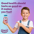 Human Beanz Multivitamin Jelly Bean Gummies with Zinc for Kids, Immune Support Dietary Supplements, Vegetarian, 120 Berry Blast Jelly Beans, Kosher