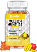 Mullein Gummies, 2000mg Organic Mullein Leaf Extract with Quercetin, Bromelain & Vitamin D3, Mullein Leaf Extract for Respiratory, Natural Lung Cleanse, Improve Appetite, Vegan, Non-GMO, 1 Pack