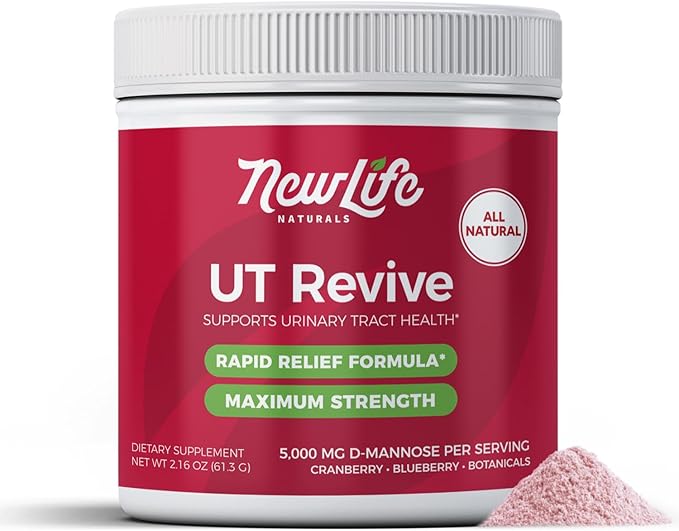NewLife Naturals UT Revive with D Mannose Powder – UT Support for Urgency, Natural Urinary Tract Health for Women - with Cranberry, Blueberry & Botanicals – Short Term Potent Formula - 10 Servings