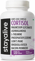 STAY ALIVE Cortisol Manager Supplement 15-in-1 Complex w/L-Theanine, Ashwagandha, Magnesium Glycinate, Phosphatidylserine and More, 120 Veg Capsules, Non-GMO & Gluten-Free Formula for Women and Men