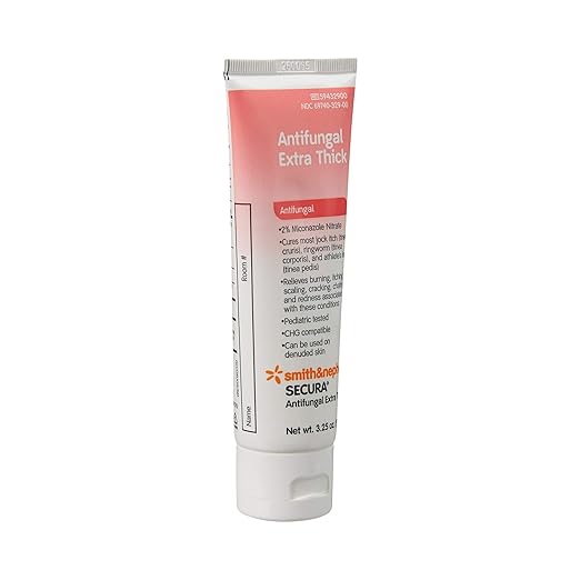 Smith & Nephew Secura 2% Miconazole Nitrate Cream Antifungal 3-1/4 oz. Tube