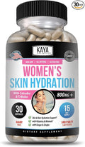 Kaya Naturals Skin Hydration Vitamins - Female Pills - Skin Enhancer Capsules -Hydration Booster for Women - Promotes Increased Energy, Mood & Stamina - Reduction in Dryness - 30 Veggie Capsules