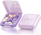 DUBSTAR Small Pill Box,Pill Case,Pill Organizer,Travel Portable Pocket Pill Box Medicine Organizer,Daily Pill Container for Purses Compact Travel Medicine Holder for Vitamins Medication Purple
