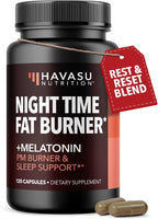 Night Time Fat Burner Metabolism Booster | Appetite Suppressant & Supplement to Support Weight Loss | 120 Weight Loss Supplement Pills for Men