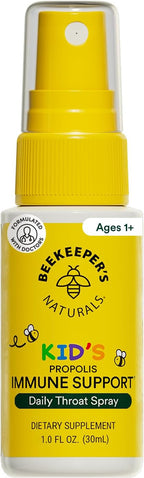 Kids Propolis Throat Spray - Natural Immune Support & Sore Throat Relief - by BEEKEEPER'S NATURALS - Has Antioxidants & Gluten-Free (1.06 oz) Pack of 1 (Kids)