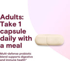 Phillips' Colon Health Daily Probiotic Capsules, 4-in-1 Symptom Defense to help defend against Occasional Gas, Bloating, Constipation, and Diarrhea, Daily Supplement, 60 Count