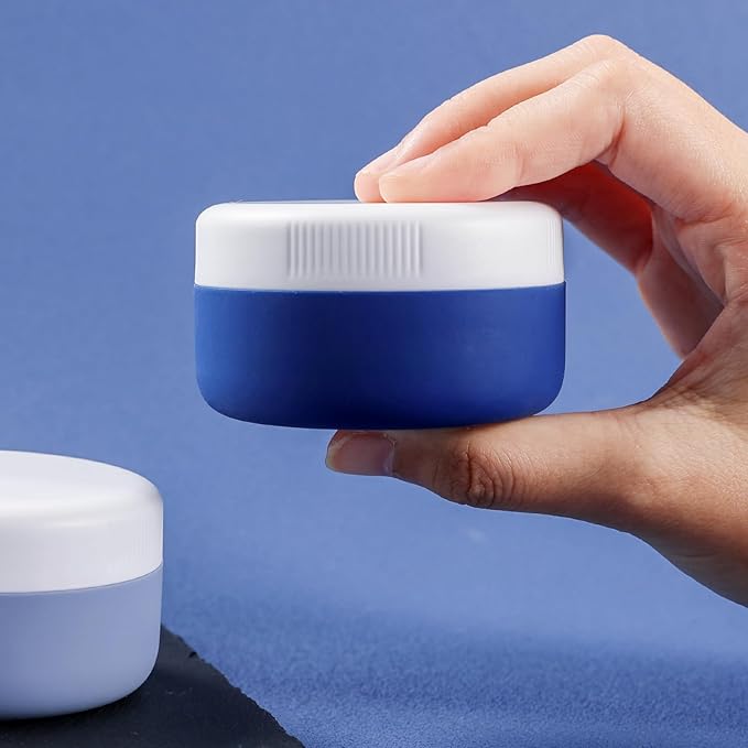 Kuangre Travel Containers for Toiletries, Silicone Cream Jars BPA-Free, Leak-proof 1.35oz Travel Size Containers, Portable Size Silicone Jars with Lid for Cosmetic Face Hand Body Cream (4 Pack)