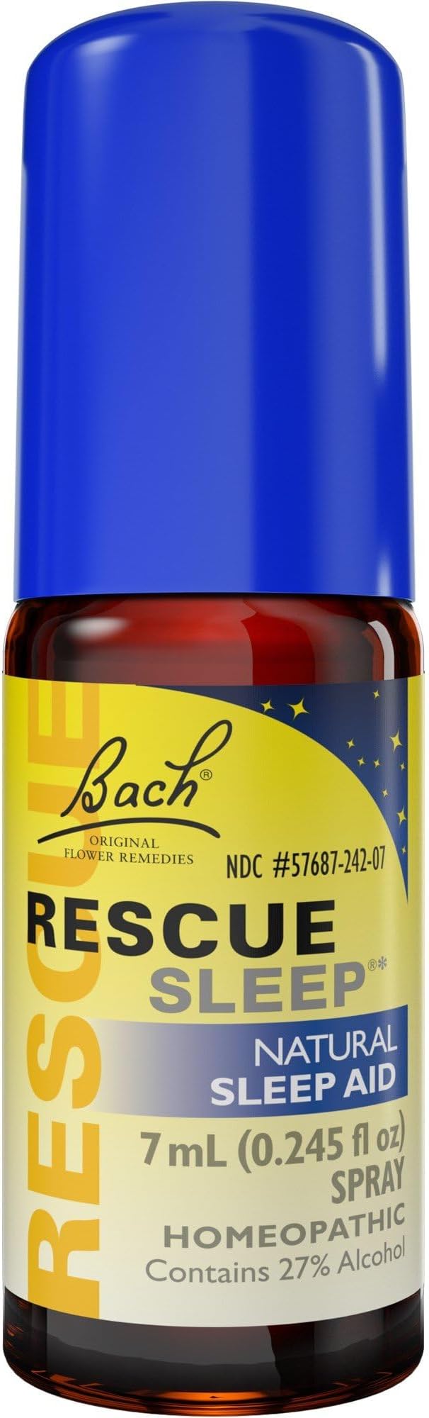 Bach RESCUE SLEEP Spray 7mL, Natural Sleep & Stress Relief Aid, Homeopathic Flower Essence, Vegan, Free of Melatonin, Sugar, and Gluten, Non-Narcotic, Non-Habit Forming