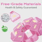 Pill Organizer Weekly - Cute Medicine Pill Organizer 7 Day, Large Daily Pill Box for Travel, SHIJOINYU Pill Dispenser Case 1 Time a Day for Medication/Supplement/Fish Oil (Pink)
