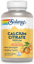 SOLARAY Calcium Citrate 1000mg - Chewable Calcium Supplements for Women and Men - Healthy Teeth and Bone Support - Great, Natural Orange Flavor - Vegan, Gluten Free, 60-Day Guarantee - 15 Servings