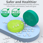 2 Pack Small Pill Box,Premium Thick Silicone 3 Compartment Travel Pill Box for Home/Desk Organizer, Portable Compact Medicine Holder for Vitamin, Cod Liver Oil, Supplement(Green+Teal)