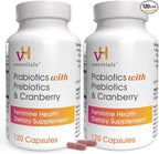 vH essentials Probiotics for Women with Prebiotics, Cranberry & Vitamin C – 120 Capsules -2 Pack – Vaginal Probiotics Support Gut Balance, Vaginal Health & Urinary Tract Health for Women