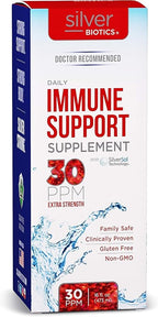 Silver Biotics 30 PPM Extra Strength Daily Immune Support Supplement with Patented Multivalent Silversol Technology | The Perfect Daily Defense Boost for Your Immune System | 16 Fl Oz