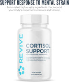 Revive MD Cortisol Manager, 90 Vegetarian Capsules - Cortisol Supplement w/Magnesium & L-Theanine Support Health, Focus, Energy, Fatigue, & Adrenal Gland Function - Vegan & Gluten-Free (30 Servings)