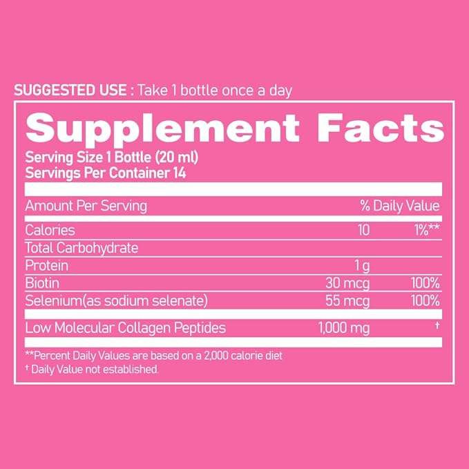 Beauty Ampoule - Liquid Marine Multi Collagen Drink Low Molecular Collagen Peptitdes Drinkable Supplement for Hair, Skin, Nail (1 Bottle Per Day, 14 Bottles)