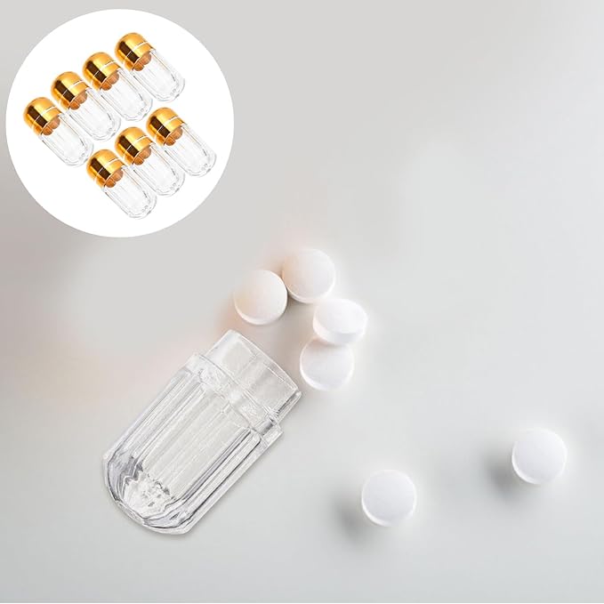 Ipetboom 20pcs Capsule Storage Bottles Leak Pill Containers for Travel Lightweight Medicine Holders Small Portable Plastic Vials for Tablets and Supplements