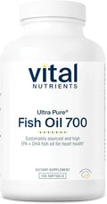 Vital Nutrients Ultra Pure Fish Oil 700 - Supports Heart, Brain, and Joint Health* - Sustainably Sourced High EPA & DHA Omega-3 Fatty Acid - Lemon Flavor - Gluten, Dairy & Soy Free - 120 Softgels