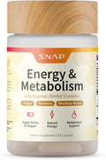 Snap Supplements Energy & Metabolism Herbal Complex for Fatigue, Stress Relief, Energy Booster & Better Mood, Energy Pills for Women & Men, 60 Capsules (30 Servings, 1 Month Supply)