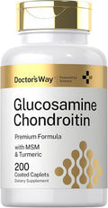 Doctor's Way Glucosamine Chondroitin MSM Turmeric | 200 Caplets | Complex Supplement for Adults | Non-GMO, Gluten Free