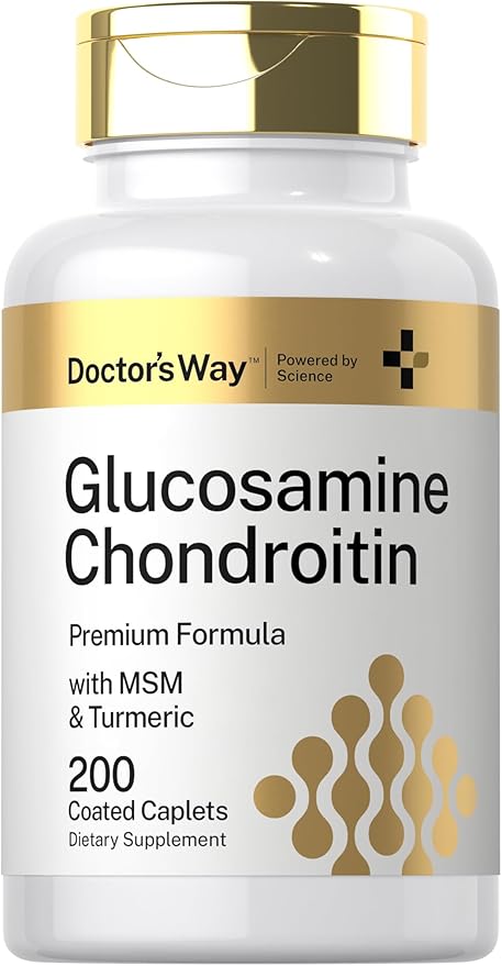 Doctor's Way Glucosamine Chondroitin MSM Turmeric | 200 Caplets | Complex Supplement for Adults | Non-GMO, Gluten Free