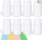 ASEVAT 8 Pack 3.4 oz Travel Pill Bottles - White Food Grade Plastic with Screw Caps & Labels, Small Pill Organizer for Pills, Vitamins, Capsules
