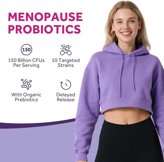 Doctor's Recipes Menopause Supplements for Women, Probiotics 150 Billion CFU, Black Cohosh for Menopause Hot Flashes, Ashwagandha, Dong Quai, Supports Mood, Energy, Hormone Balance, 60 Capsules