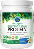Natural Factors Whole Earth & Sea® Raw Organic 100% Plant-Based Protein, 550g, Vanilla