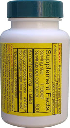 Bean-Zyme Gas Relief for Adults Extra Strength (500 ct) is 400 GAUL per Tablet Alpha Galactosidase, Vegan, Cost Less, Digestive Enzyme Dietary Supplement Natural Food Enzyme