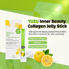 Yuzu Collagen Jelly Stick ㅣ Korean Citrus Beauty Supplement ㅣ Marine Collagen Peptide 3000mg ㅣ Skin Vitality & Hydration ㅣ No Sugar Added ㅣ Portable Stick Type