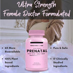 Research Labs Prenatal Vitamins for Women: 6X More Bioavailable Methylated Folate Folic Acid MTHF 5 | Supports Brain Development, Healthy Growth
