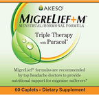 MigreLief+M – Advanced Nutritional Support Supplement for Women’s Neurological Health and Head Comfort – 60 Caplets (1-Month Supply)
