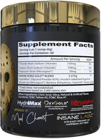 Insane Labz Insane Veinz Gold, Nitric Oxide Non Stimulant pre Workout Powder, Loaded with Hydromax, Nitrosigine, Increases Vascularity and Blood Flow, 30 Srvgs, Apple