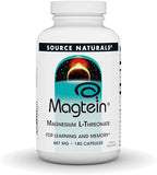 Source Naturals Magtein Magnesium L-Threonate, 667mg, Supports Focus, Mood, Healthy Memory, Cognitive Function - 180 Capsules