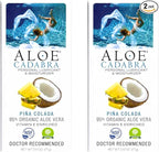 Aloe Cadabra Flavored Personal Lubricant and Vaginal Moisturizer, Organic Edible Aloe Lube for Men, Women and Couples, Non-Staining, pH Balanced, Toy Compatible (Pina Colada, 2.5 Ounces, 2 Pack)