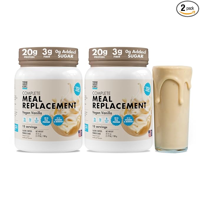 Yes You Can! Meal Replacement Shake - 20G Protein, 5G Fiber, 21 Vitamins & Minerals - Meal Replacement Protein Powder - Complete All-in-One Nutrition - 15 Servings (Vanilla) - 2 Pack