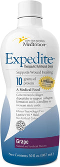 Medtrition Expedite Liquid Collagen, Grape, 30 Fl Oz, Pack of 1 - Nutrition Support for General, Orthopedic & Cosmetic Surgery Recovery